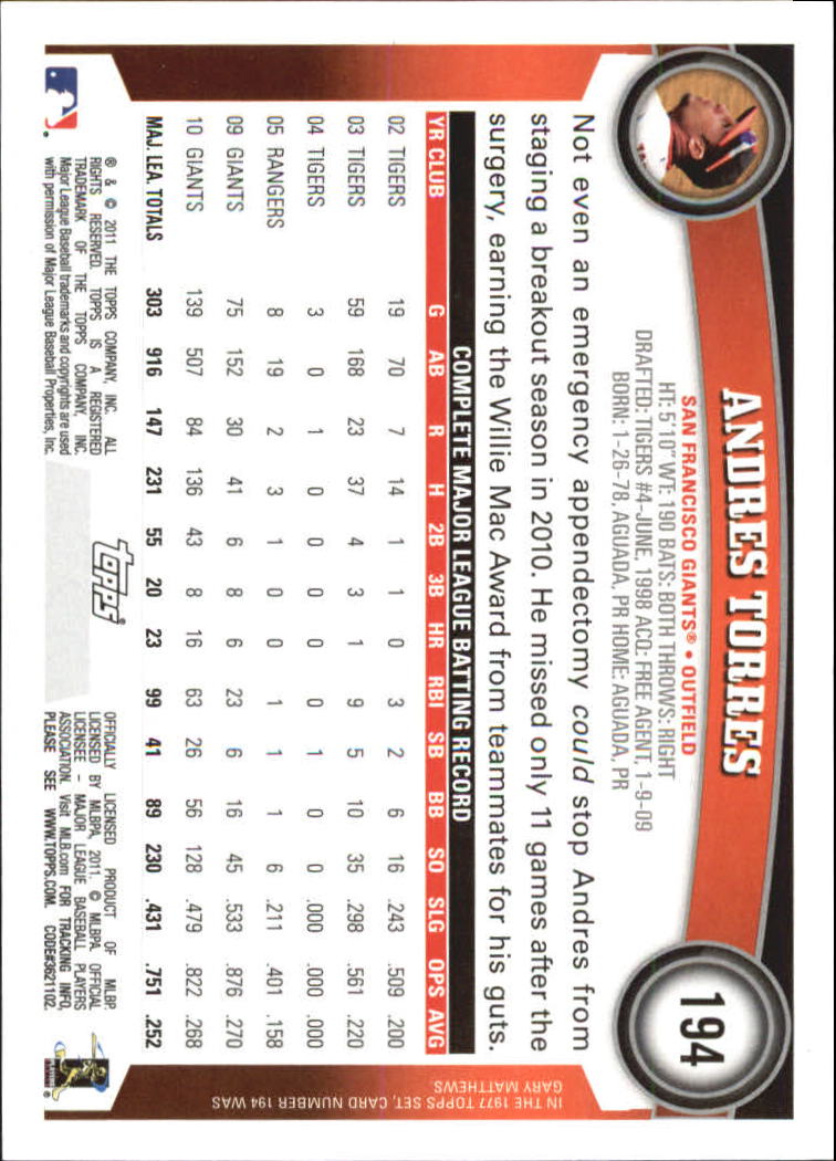 A6549- 2011 Topps Baseball Assorted Insert Cards4 -You Pick- 15+ FREE US SHIP - Picture 205 of 266