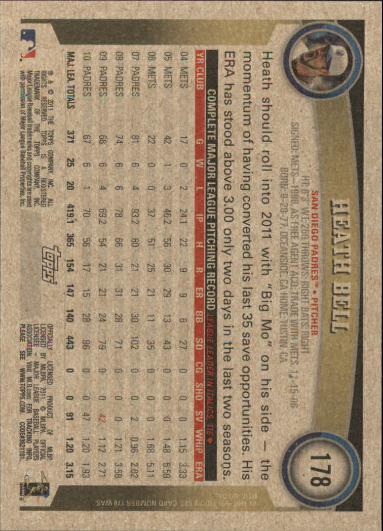 2011 Topps Target #178 Heath Bell back image