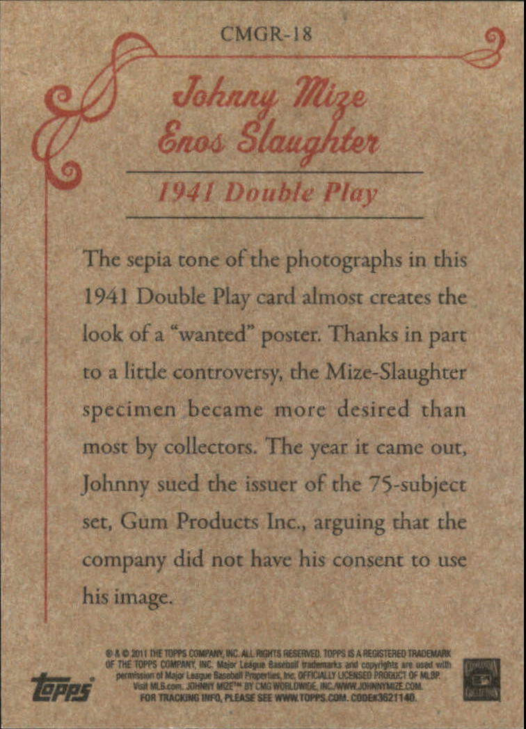 2011 Topps CMG Reprints #CMGR18 Johnny Mize/Enos Slaughter