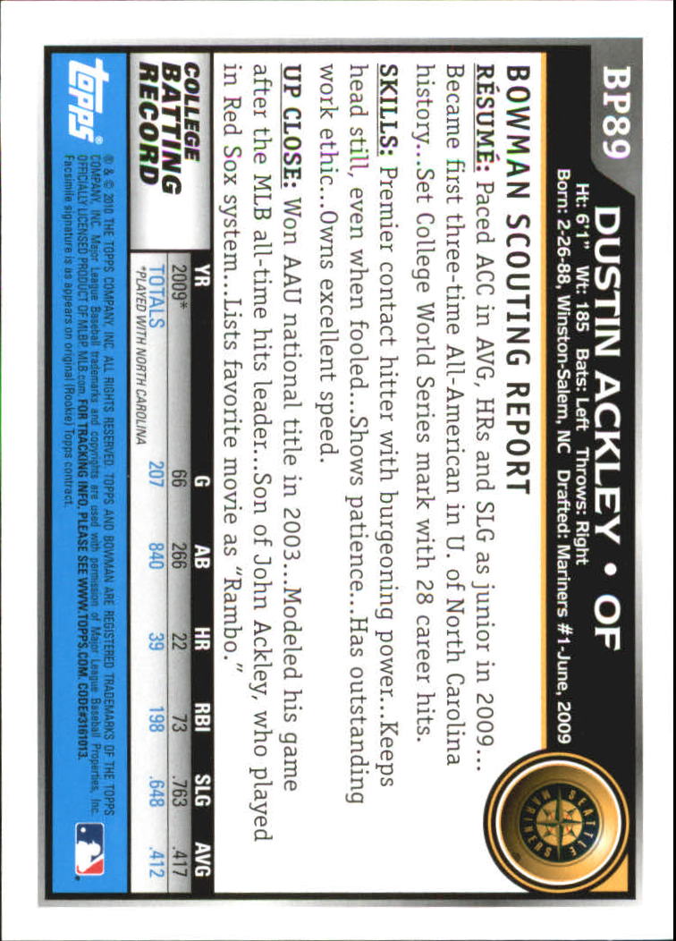 A7505- 2010 Bowman Prospects BB # S 1-110 + Einsätze -du Pick- 15 + Free US - Bild 379 von 451