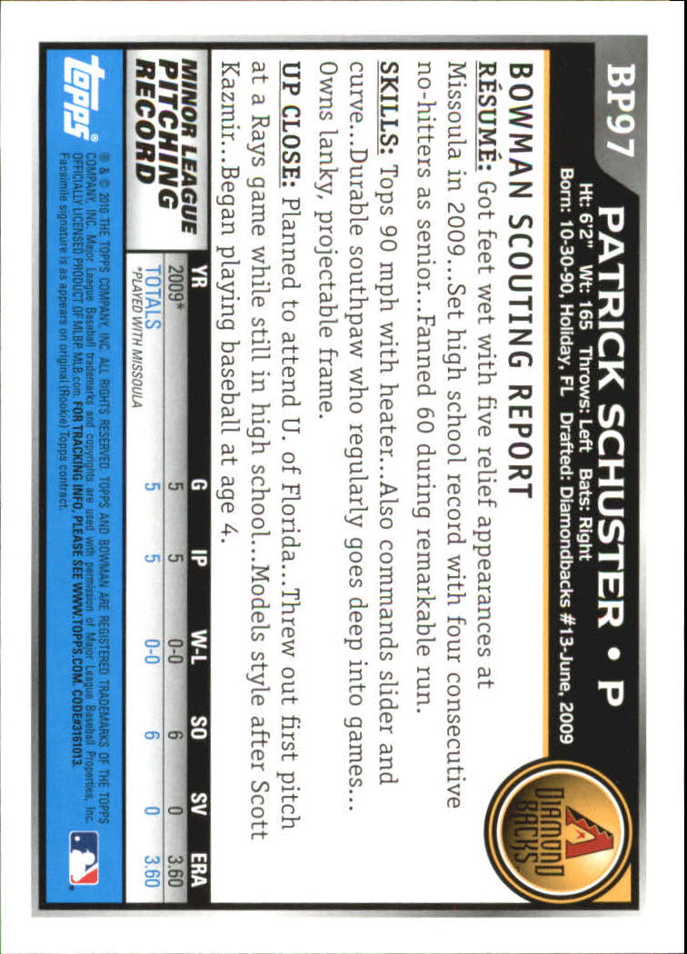 A7505- 2010 Bowman Prospects BB # S 1-110 + Einsätze -du Pick- 15 + Free US - Bild 395 von 451