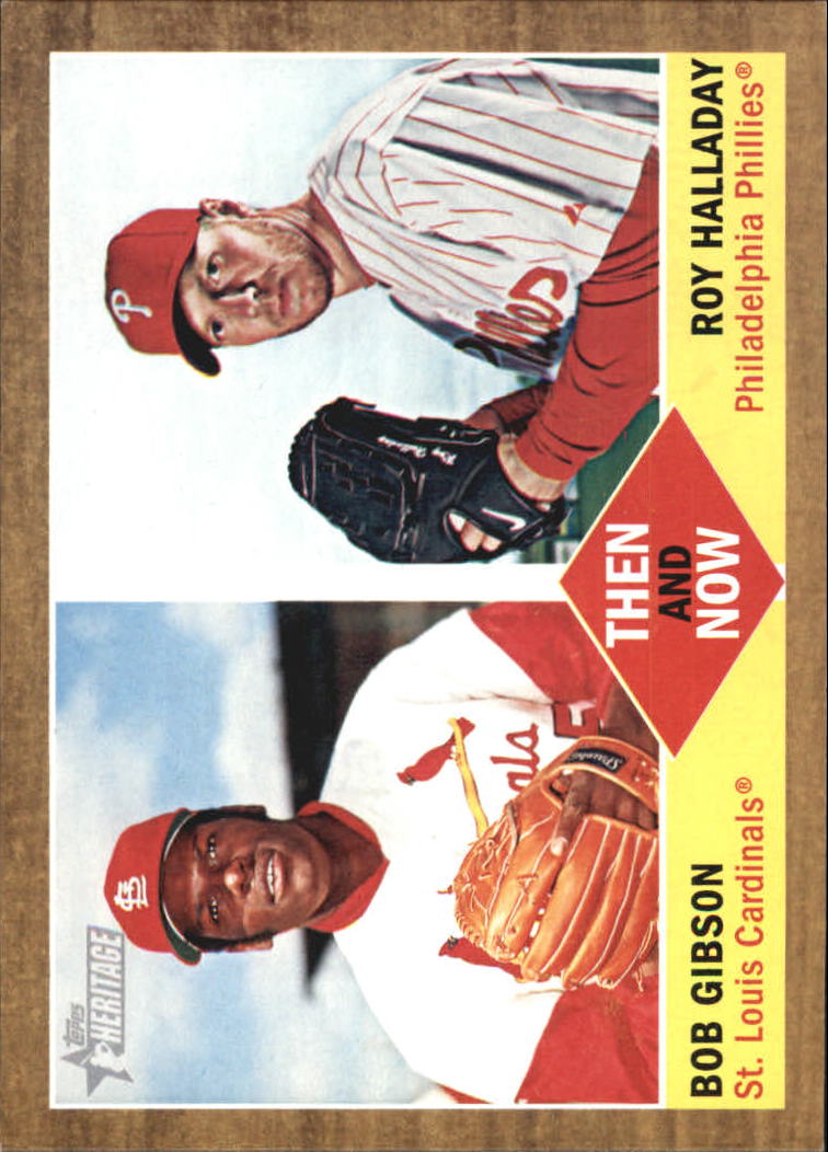 2011 Topps Heritage Then and Now #TN10 Bob Gibson/Roy Halladay