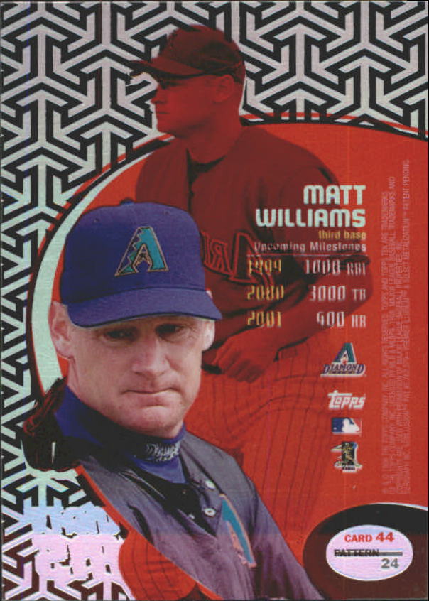 1998 Topps Tek Pattern 24 #44 Matt Williams back image