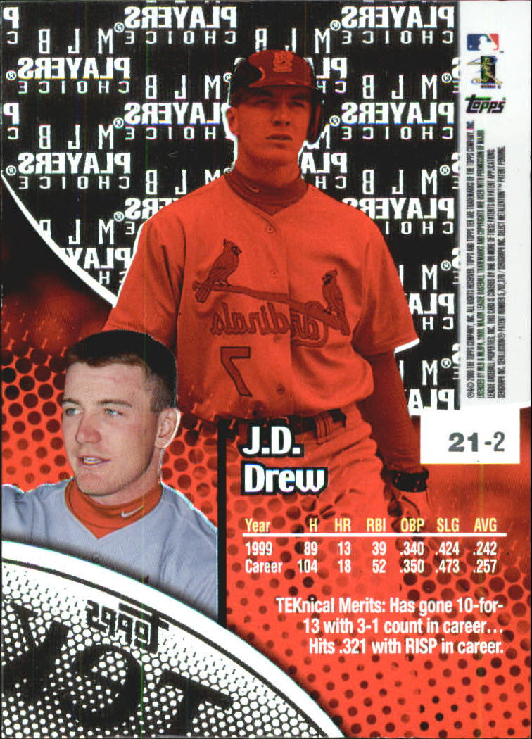 2000 Topps Tek Pattern 2 #21 J.D. Drew