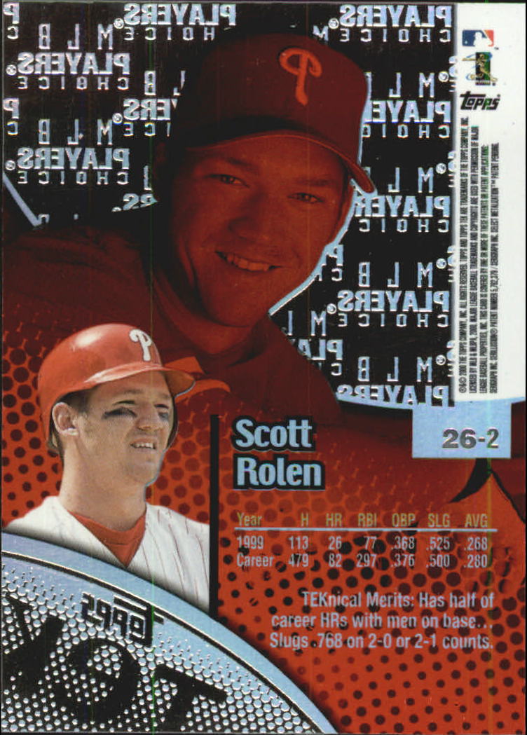2000 Topps Tek Pattern 2 #26 Scott Rolen