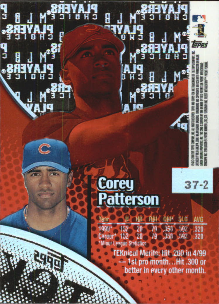 2000 Topps Tek Pattern 2 #37 Corey Patterson
