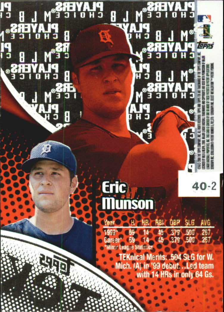 2000 Topps Tek Pattern 2 #40 Eric Munson
