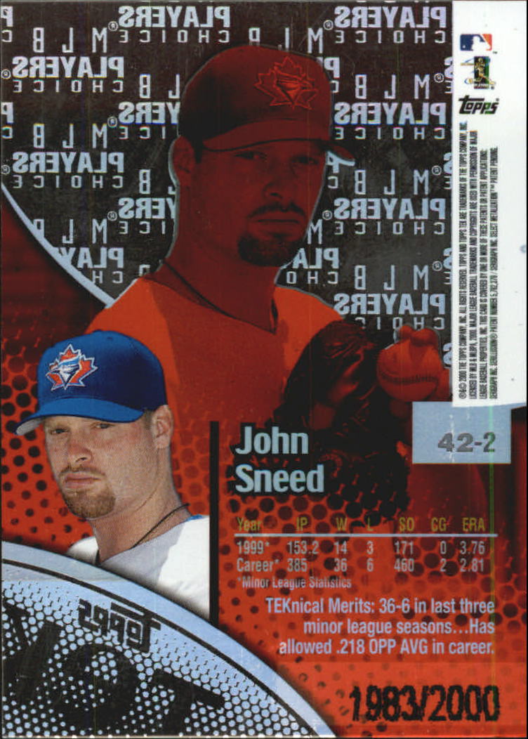 2000 Topps Tek Pattern 2 #42 John Sneed