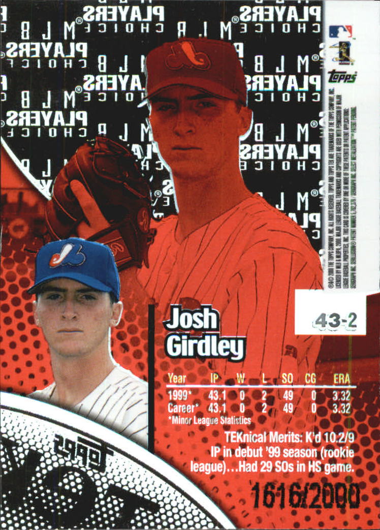 2000 Topps Tek Pattern 2 #43 Josh Girdley