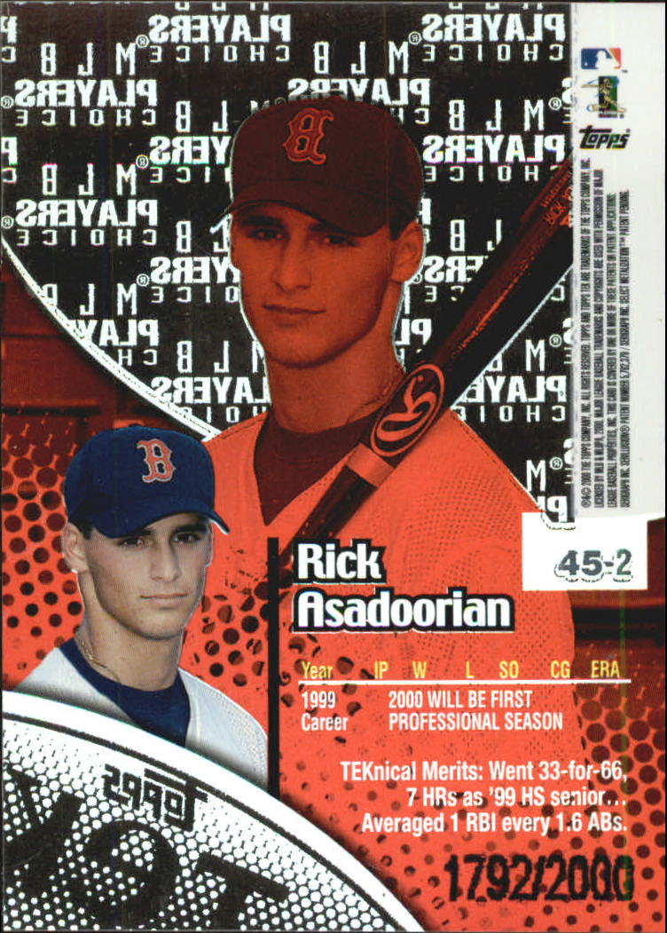 2000 Topps Tek Pattern 2 #45 Rick Asadoorian