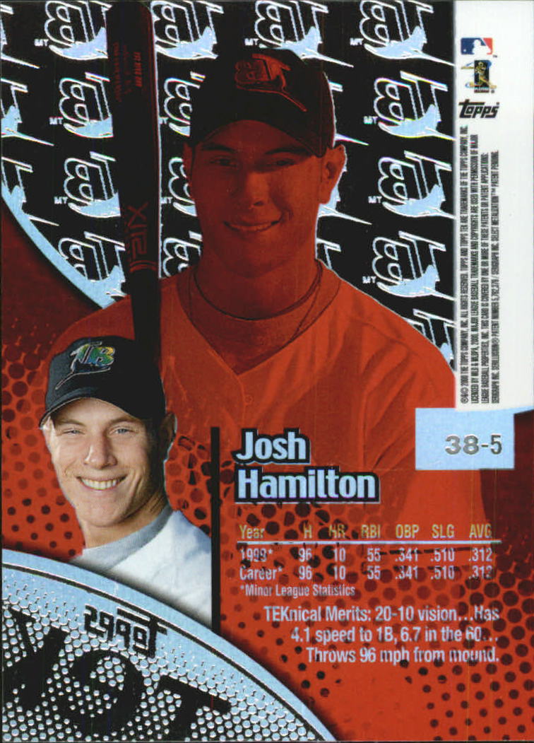 2000 Topps Tek Pattern 5 #38 Josh Hamilton back image