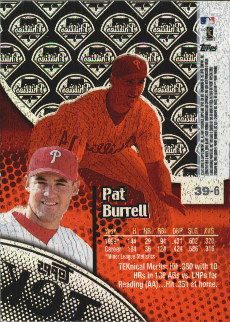 2000 Topps Tek Pattern 6 #39 Pat Burrell back image