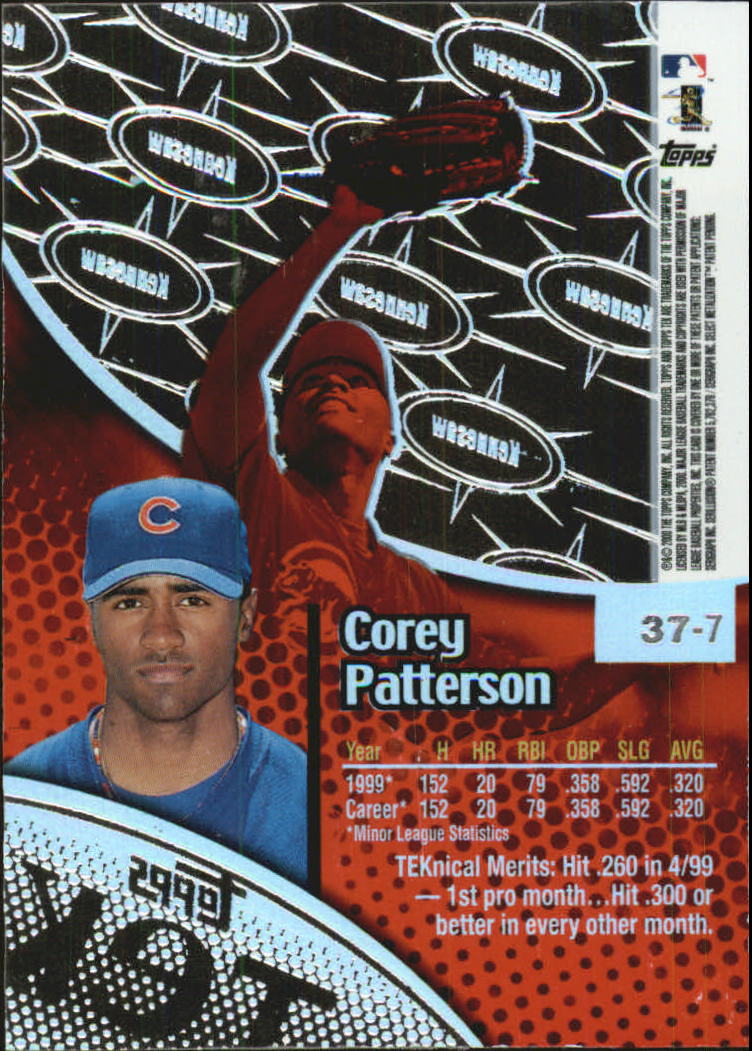 2000 Topps Tek Pattern 7 #37 Corey Patterson back image
