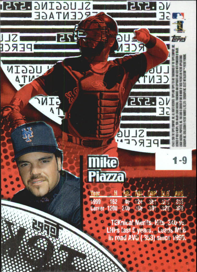 2000 Topps Tek Pattern 9 #1 Mike Piazza back image