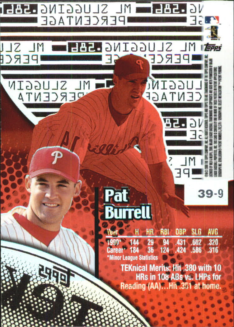 2000 Topps Tek Pattern 9 #39 Pat Burrell back image