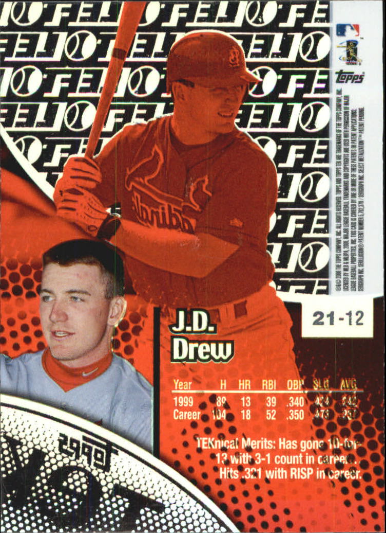 2000 Topps Tek Pattern 12 #21 J.D. Drew back image