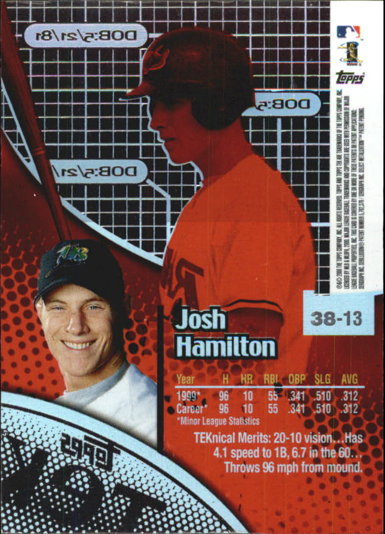 2000 Topps Tek Pattern 13 #38 Josh Hamilton back image