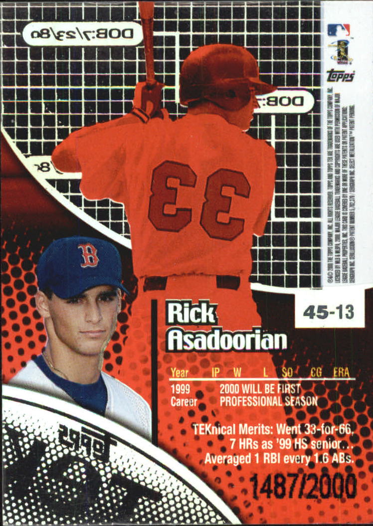 B5663- 2000 Topps Tek Pattern Assorted BB Cards -You Pick- 15+ FREE US SHIP