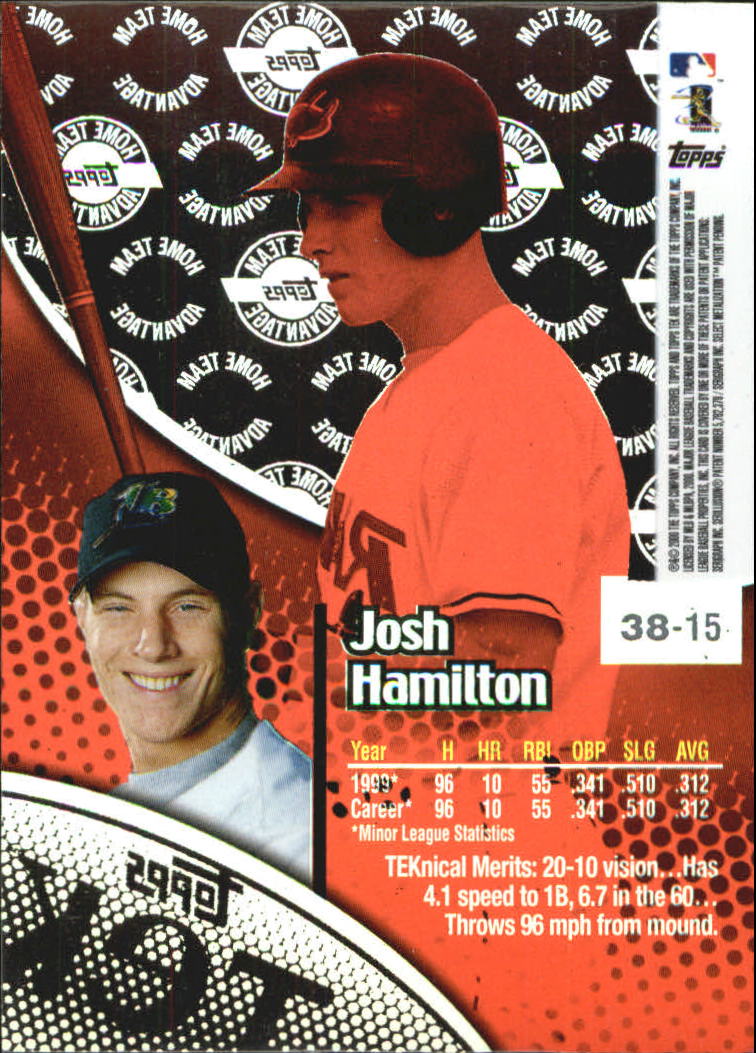 2000 Topps Tek Pattern 15 #38 Josh Hamilton back image