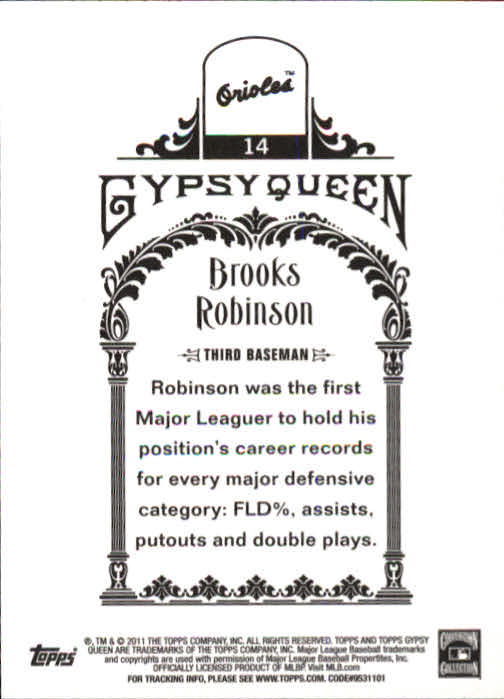 2011 Topps Gypsy Queen #14 Brooks Robinson back image