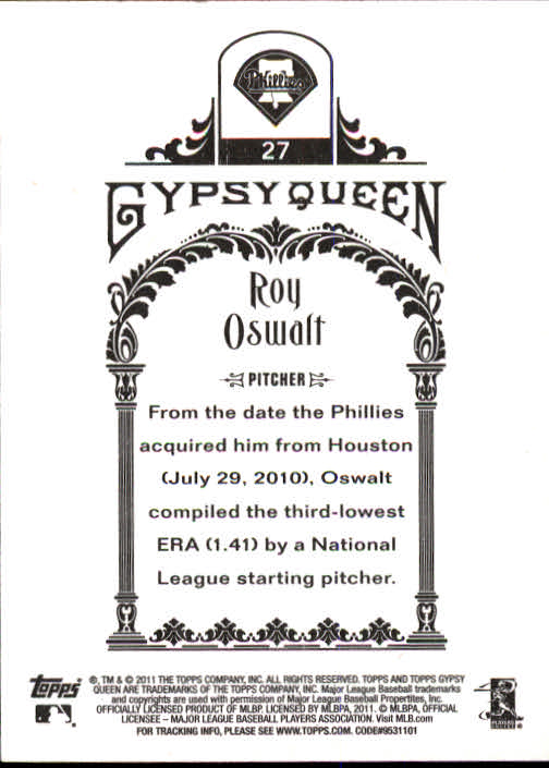 2011 Topps Gypsy Queen #27 Roy Oswalt back image