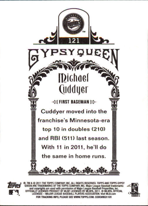 2011 Topps Gypsy Queen #121 Michael Cuddyer back image