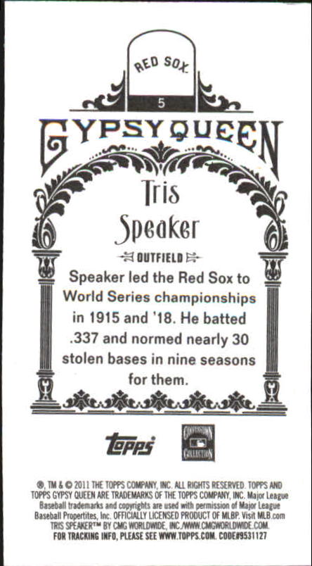 2011 Topps Gypsy Queen Mini #5A Tris Speaker back image