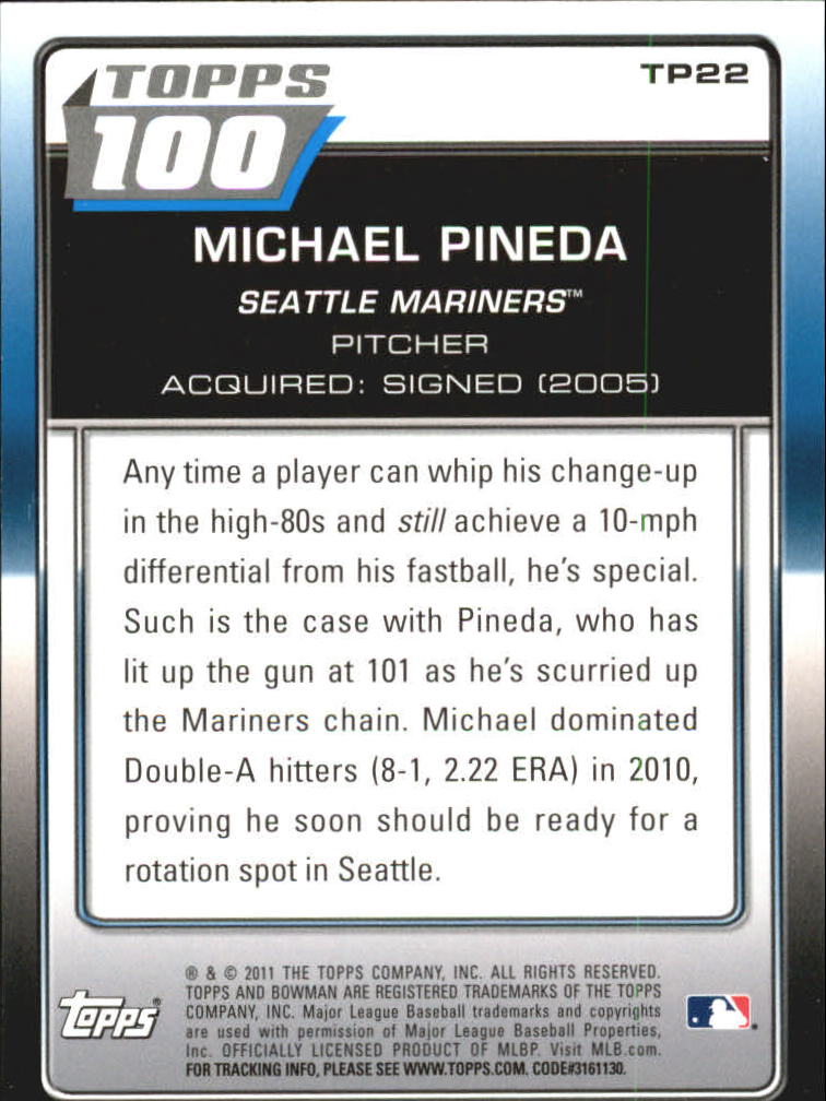 2011 Bowman Topps 100 #TP22 Michael Pineda back image