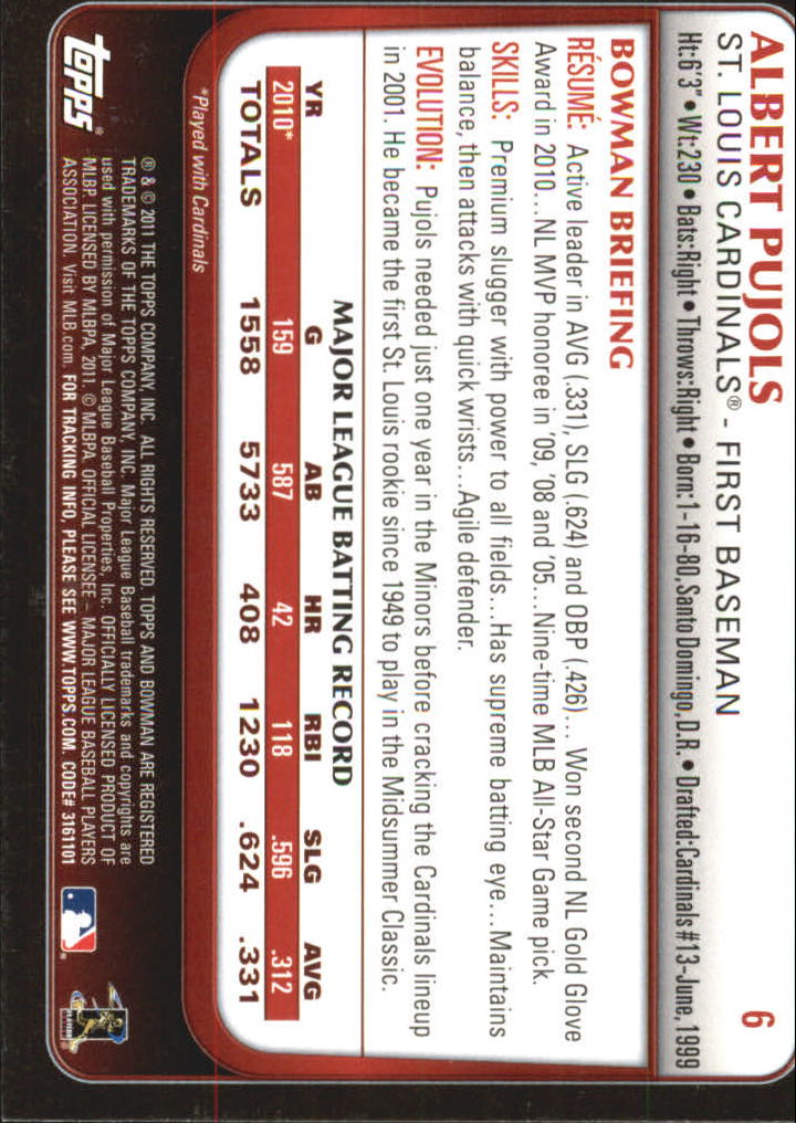 2011 Bowman Baseball "Main Set Gold" Parallel Cards - Picture 5 of 55