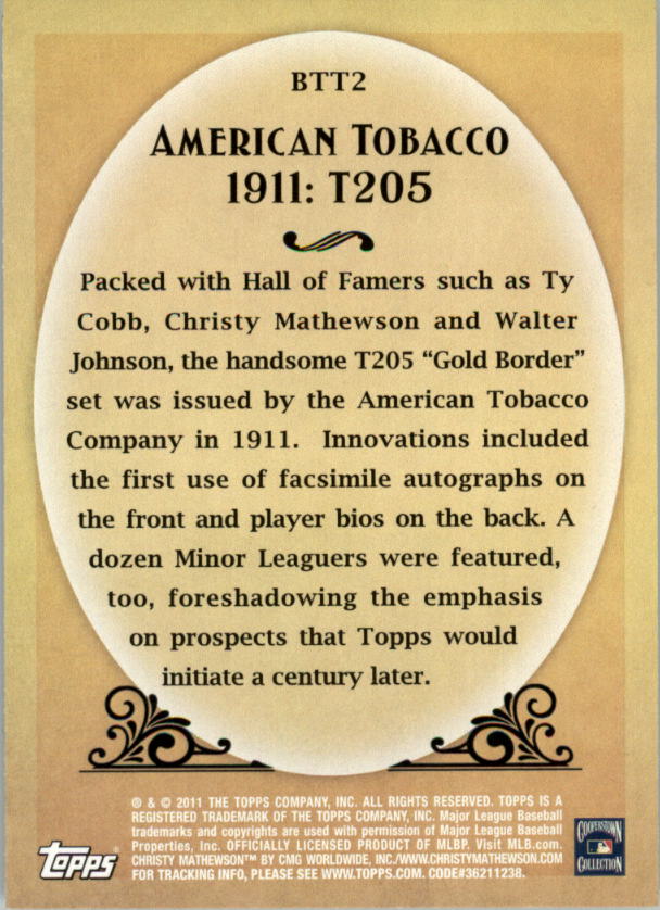 american tobacco company 1911 2011 Topps Before There Was Topps #BTT2 American Tobacco 1911 T205