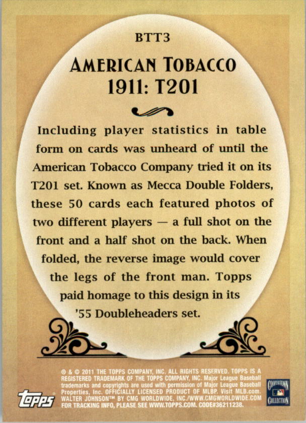 2011 Topps Before There Was Topps #BTT3 American Tobacco 1911 T201