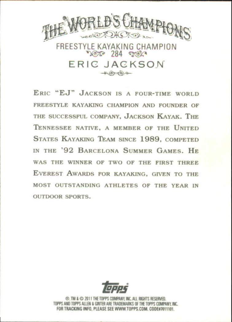 2011 Topps Allen and Ginter Code Cards #284 Eric Jackson back image