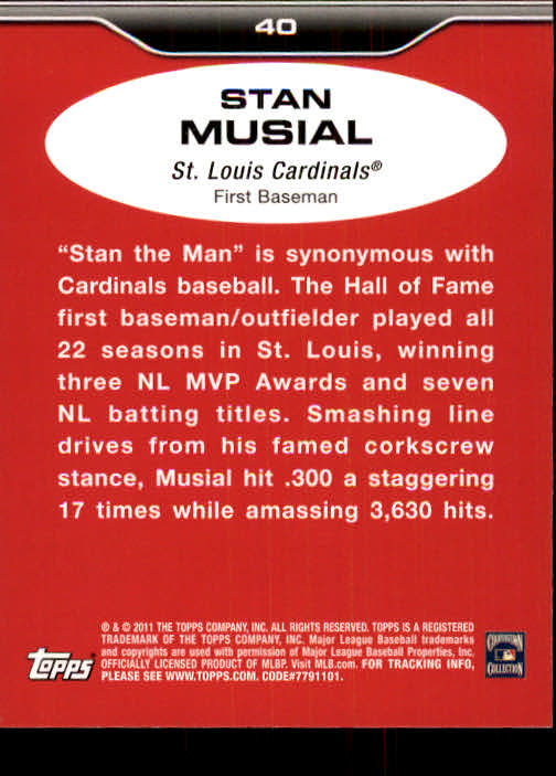 2011 Topps Lineage #40 Stan Musial back image
