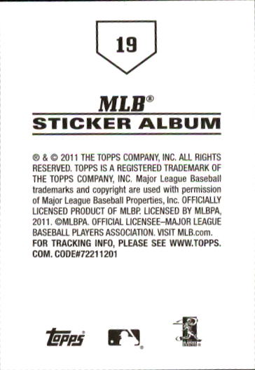 B1814- 2011 Topps Stickers Baseball Card #s 1-200 -You Pick- 15+ FREE US SHIP - Picture 37 of 397