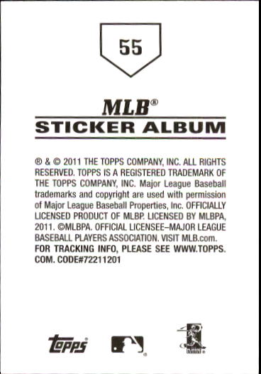 B1814- 2011 Topps Stickers Baseball Card #s 1-200 -You Pick- 15+ FREE US SHIP - Picture 109 of 397
