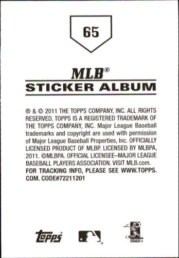 B1814- 2011 Topps Stickers Baseball Card #s 1-200 -You Pick- 15+ FREE US SHIP - Picture 129 of 397