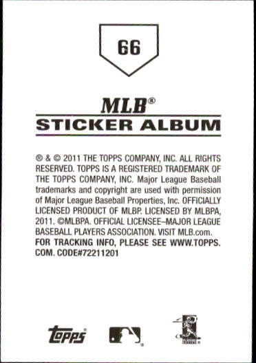 B1814- 2011 Topps Stickers Baseball Card #s 1-200 -You Pick- 15+ FREE US SHIP - Picture 131 of 397