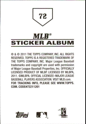 B1814- 2011 Topps Stickers Baseball Card #s 1-200 -You Pick- 15+ FREE US SHIP - Picture 143 of 397