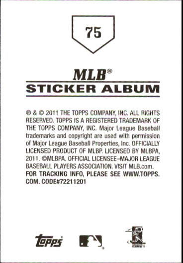 B1814- 2011 Topps Stickers Baseball Card #s 1-200 -You Pick- 15+ FREE US SHIP - Picture 149 of 397