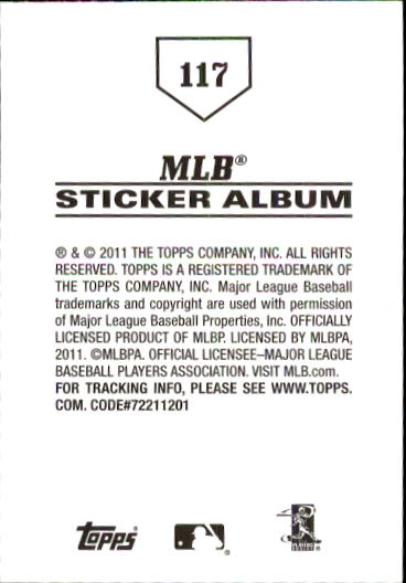 B1814- 2011 Topps Stickers Baseball Card #s 1-200 -You Pick- 15+ FREE US SHIP - Picture 233 of 397