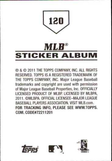 B1814- 2011 Topps Stickers Baseball Card #s 1-200 -You Pick- 15+ FREE US SHIP - Picture 239 of 397