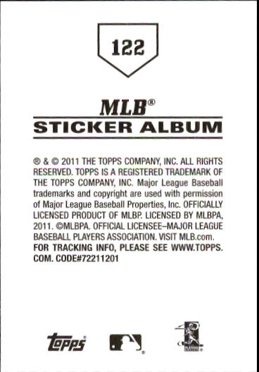 B1814- 2011 Topps Stickers Baseball Card #s 1-200 -You Pick- 15+ FREE US SHIP - Picture 243 of 397