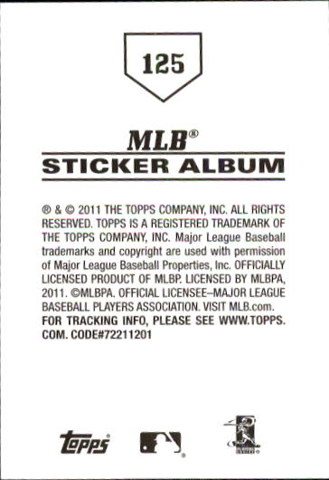 B1814- 2011 Topps Stickers Baseball Card #s 1-200 -You Pick- 15+ FREE US SHIP - Picture 249 of 397