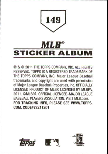 B1814- 2011 Topps Stickers Baseball Card #s 1-200 -You Pick- 15+ FREE US SHIP - Picture 297 of 397