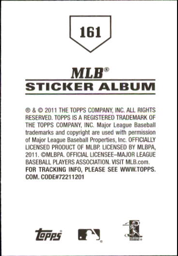 B1814- 2011 Topps Stickers Baseball Card #s 1-200 -You Pick- 15+ FREE US SHIP - Picture 319 of 397