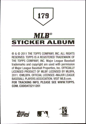 B1814- 2011 Topps Stickers Baseball Card #s 1-200 -You Pick- 15+ FREE US SHIP - Picture 355 of 397