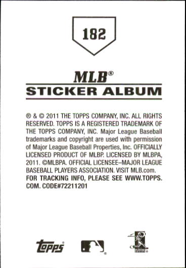 B1814- 2011 Topps Stickers Baseball Card #s 1-200 -You Pick- 15+ FREE US SHIP - Picture 361 of 397