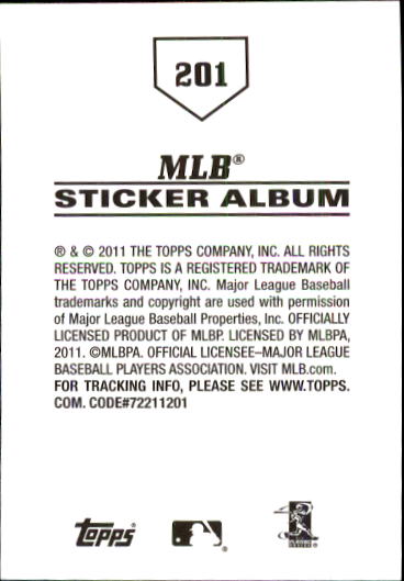 B1814- 2011 Topps Sticker Baseball Karten 201-295 -du Pick- 15 + Gratis US - Bild 3 von 187