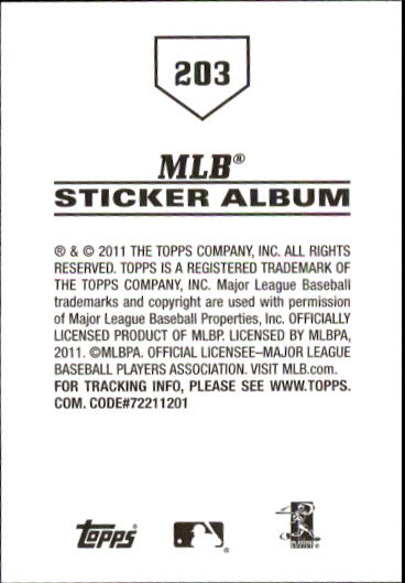 B1814- 2011 Topps Sticker Baseball Karten 201-295 -du Pick- 15 + Gratis US - Bild 7 von 187