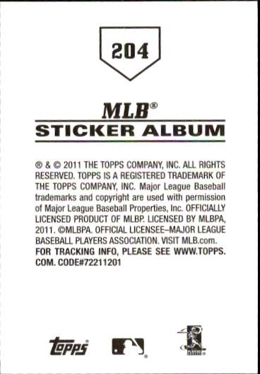 B1814- 2011 Topps Sticker Baseball Karten 201-295 -du Pick- 15 + Gratis US - Bild 9 von 187